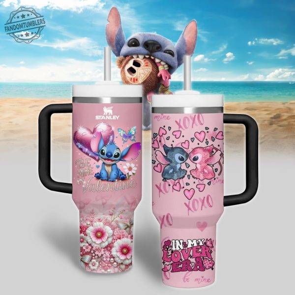 Disney Stitch Stanley Cup Valentines Gift 40 Oz Tumbler With Handle fandomtumblers 1 1
